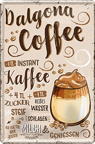 Geschenkeparadies 24 Deko Blechschild 20x30cm Dalgona Coffee von Geschenkeparadies 24