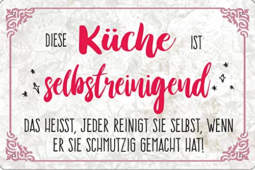 Geschenkeparadies 24 Deko Blechschild 20x30cm Die Küche ist selbstreinigend jeder reinigt sie selbst Geschenkeparadies 24 Deko Blechschild 20x30cm Die Küche ist selbstreinigend jeder reinigt sie selbst von Geschenkeparadies 24