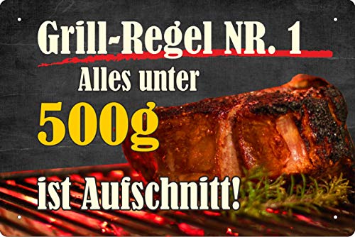 Geschenkeparadies 24 Deko Blechschild 20x30cm Grill Regel Nr.1 Alles unter 500g ist Aufschnitt Geschenkeparadies 24 Deko Blechschild 20x30cm Grill Regel Nr.1 Alles unter 500g ist Aufschnitt von Geschenkeparadies 24