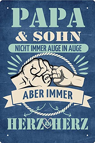 Geschenkeparadies 24 Deko Blechschild 20x30cm Papa & Sohn ... Herz an Herz von Geschenkeparadies 24