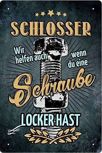 Geschenkeparadies 24 Deko Blechschild 20x30cm Schlosser Wir helfen auch wenn du eine Schraube locker hast von Geschenkeparadies 24