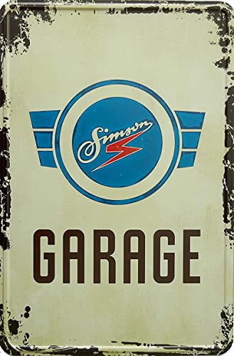 Geschenkeparadies 24 Deko Blechschild 20x30cm Simson Garage Werkstatt Schild Metallschild Geschenkeparadies 24 Deko Blechschild 20x30cm Simson Garage Werkstatt Schild Metallschild von Geschenkeparadies 24