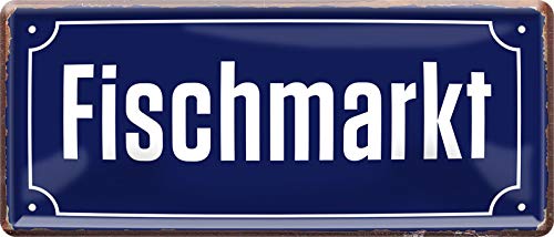Geschenkeparadies 24 Deko Blechschild 28x12cm Fischmarkt von Geschenkeparadies 24