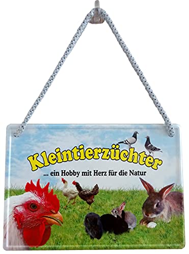 Geschenkeparadies 24 Garten Gärtner Blechschild Hängeschild 16x11cm Kleintierzüchter EIN Hobby mit Herz für die Natur von Geschenkeparadies 24