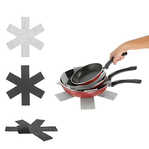 12 Stück Tellerschutz Pfannenschutzmatte 35 cm Anthrazit Grau mit Anti-Rutsch-Noppen Topfschutz Filz von Geschenkestadl
