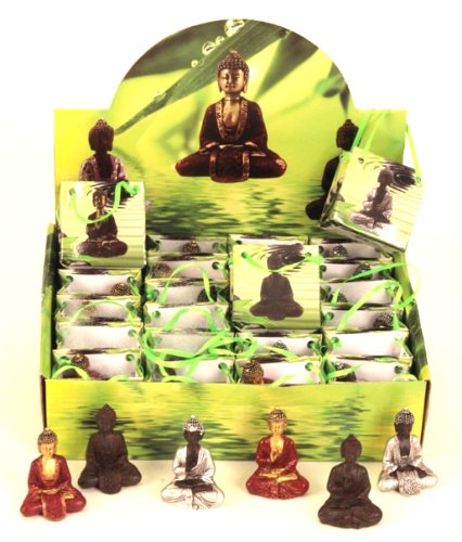 24 Buddha Figuren je ca. 5cm Asiatische Figuren im Display und Geschenktüte von Geschenkestadl