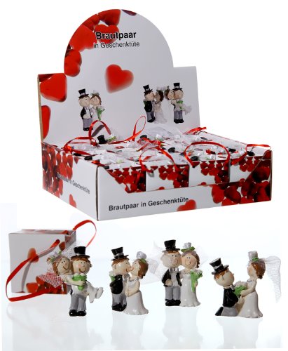 24 Stück Display Brautpaar Hochzeit Paar in Geschenktüte Gastgeschenk im Display von Geschenkestadl