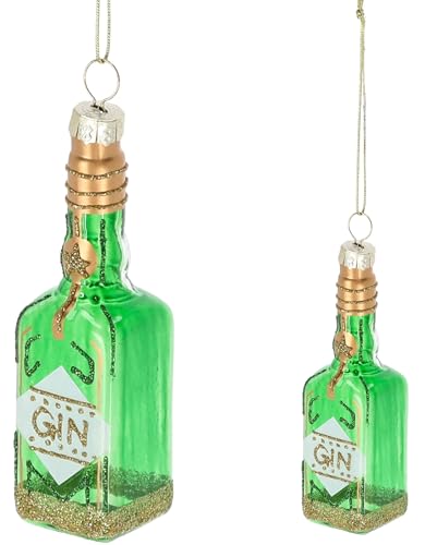 4 Stück Gin Flaschen 10cm Weihnachtsanhänger Geschenkanhänger Christbaumschmuck Weihnachtsdekoration Geschenkidee von Geschenkestadl