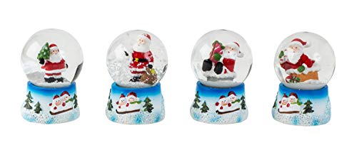 4 Stück Schneekugel Ø 4 cm Weihnachtsmann Motive von Geschenkestadl