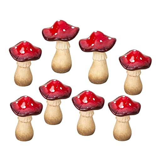 8 Stück Fliegenpilz Figuren H 9,5-16 cm Pilz Dekofigur Garten Herbst Deko von Geschenkestadl