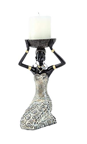 Afrikanerin mit Kerzenhalter 23 cm groß afrikanische Frauen Figur Afrika von Geschenkestadl