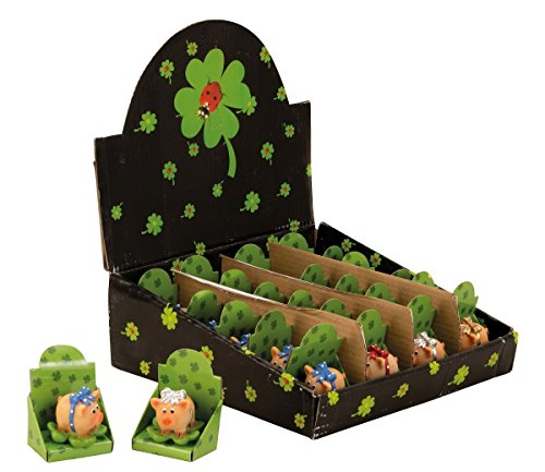 Display mit 24 Glücksschweinen Schweinchen lustige Glücksbringer von Geschenkestadl