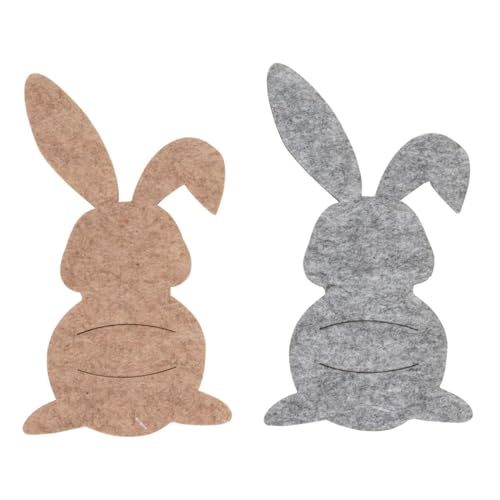 Geschenkestadl 12 Stück Bestecktaschen Osterhase Hase Filz Grau Braun Besteckhalter Geschenkestadl 12 Stück Bestecktaschen Osterhase Hase Filz Grau Braun Besteckhalter von Geschenkestadl