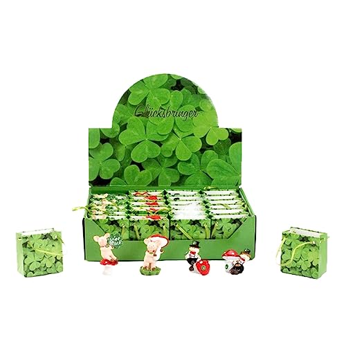 Geschenkestadl 24 Stück Display Glücksschweine und Schornsteinfeger in Tüte Glücksbringer von Geschenkestadl