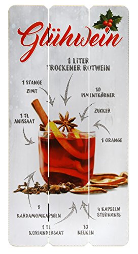 Geschenkestadl 3069932 Holzbild Rezept für Mixgetränke B 30 cm x H 60 cm (Glühwein) von Geschenkestadl