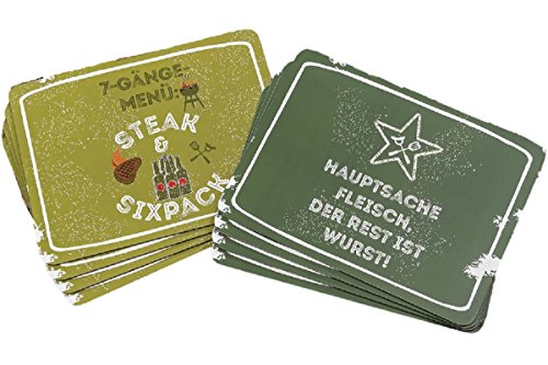 Geschenkestadl 4 Platzsets 40 x 30 cm Spruch (7-Gänge-Menü) von Geschenkestadl