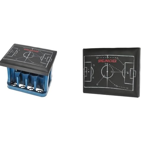 Geschenkestadl Fussballplatz Bierkastensitz 43 x 33 cm schwarz mit Aufdruck Spielmacher Sitzhocker Fussball, 882301 von Geschenkestadl