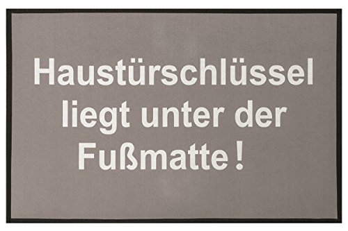 Geschenkestadl Fußmatte mit Spruch Haustürschlüssel liegt unter... witzig rutschfest 68 x 45 cm Schmutzfangmatte von Geschenkestadl
