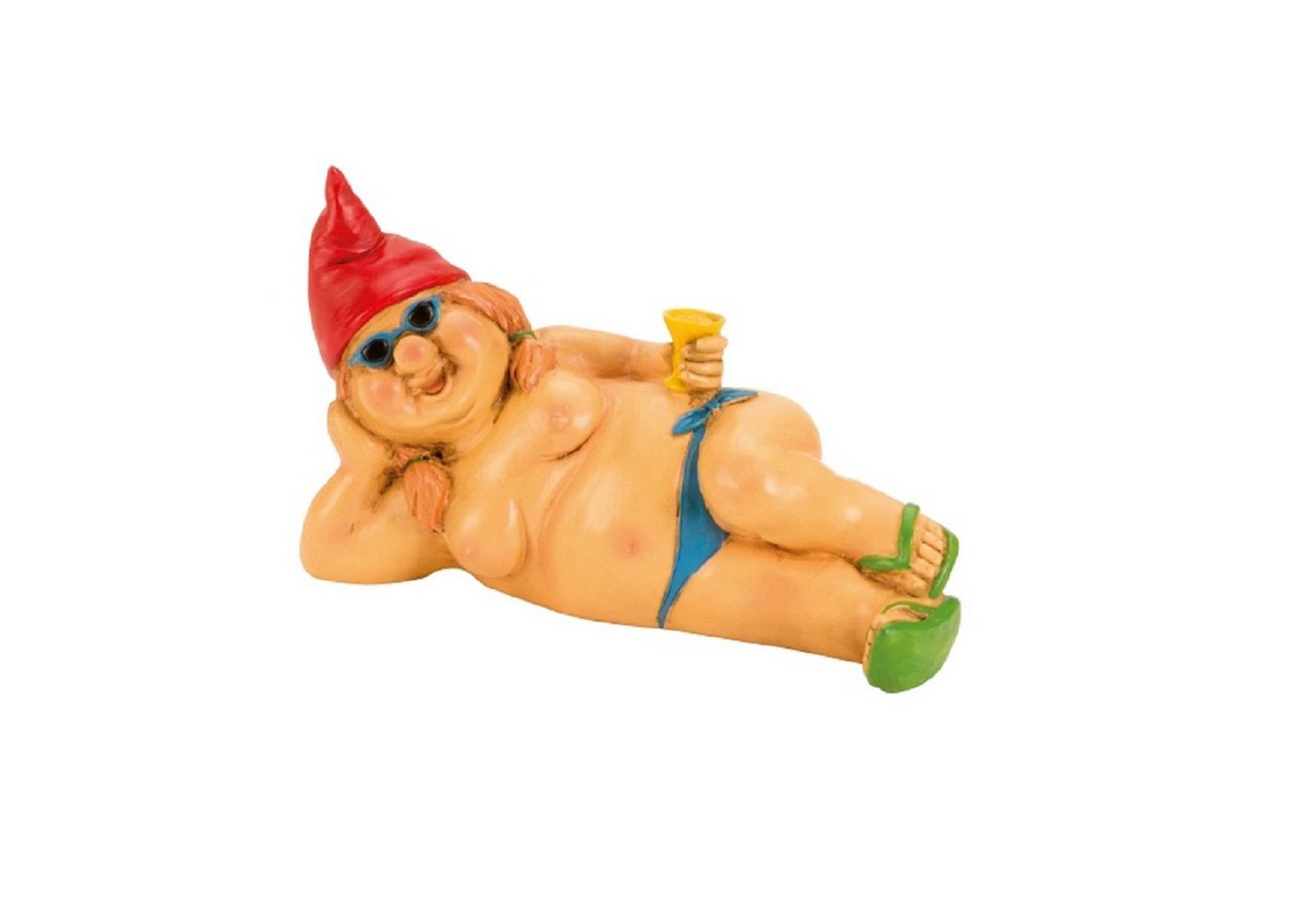 Geschenkestadl Gartenzwerg Liegende Gartenzwergin Handbemalt mit Kelch - 23 cm aus Polystein Geschenkestadl Gartenzwerg Liegende Gartenzwergin Handbemalt mit Kelch - 23 cm aus Polystein von Geschenkestadl