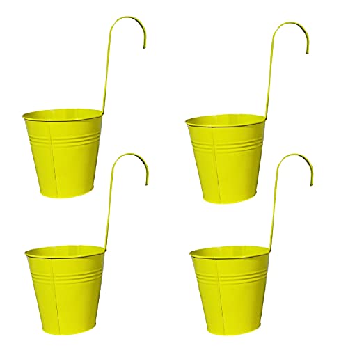 Geschenkestadl Hängetöpfe Ø 16 cm Übertopf Blumentopf 4 Stück (Gelb) von Geschenkestadl