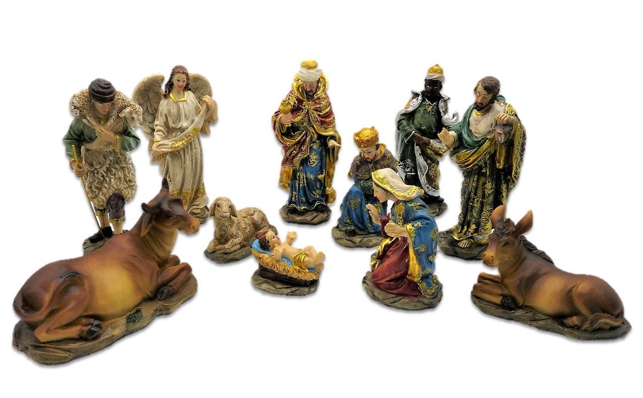 Geschenkestadl Krippenfigur Krippenfiguren 11 tlg. traditionell, stilvoll, weihnachtlich 14,5cm (11 St) von Geschenkestadl