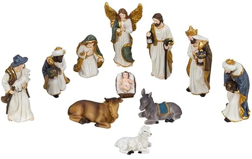 Geschenkestadl Krippenfiguren 11-teiliges Set Krippe Figuren 4-13cm Weihnachtsdekoration Krippendekoration Deko Geschenkestadl Krippenfiguren 11-teiliges Set Krippe Figuren 4-13cm Weihnachtsdekoration Krippendekoration Deko von Geschenkestadl
