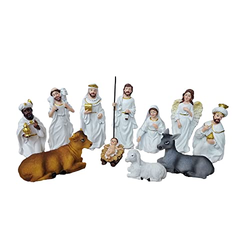 Geschenkestadl Krippenfiguren 11 teiliges Set Krippe Figuren Größe 2,5cm bis 10cm, Mehrfarbig Geschenkestadl Krippenfiguren 11 teiliges Set Krippe Figuren Größe 2,5cm bis 10cm, Mehrfarbig von Geschenkestadl