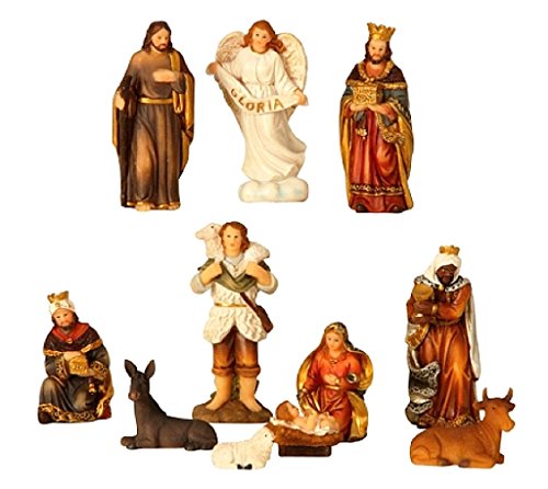 Geschenkestadl Krippenfiguren 11-teiliges Set Krippe Figuren bis 8,5 cm Weihnachten Maria Josef Jesus von Geschenkestadl