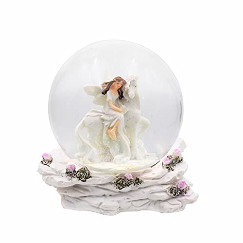 Geschenkestadl Schneekugel Einhorn mit (Elfe sitzt) von Geschenkestadl