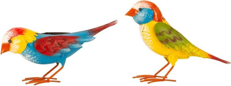 Geschenkestadl Tierfigur 2 Stück Vögel Vogelfigur Metall 15cm/20cm Gartenfigur Dekoration (2 St) von Geschenkestadl