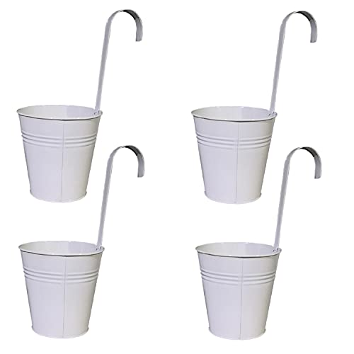 Geschenkestadl Hängetöpfe Ø 14 cm Übertopf Blumentopf 4 Stück (Weiss) von Geschenkestadl