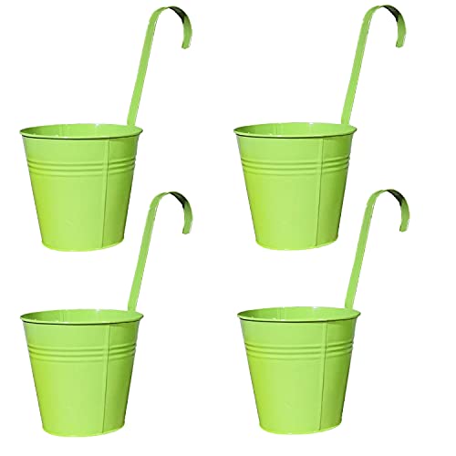 Geschenkestadl Hängetöpfe Ø 14 cm Übertopf Blumentopf 4 Stück (Grün) von Geschenkestadl
