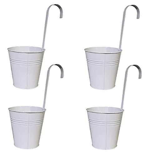 Geschenkestadl Hängetöpfe Ø 16 cm Übertopf Blumentopf 4 Stück (Weiss) von Geschenkestadl