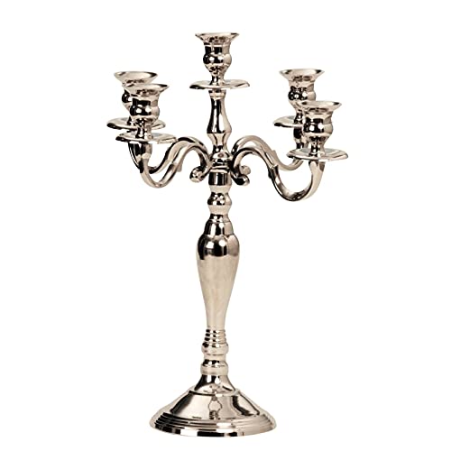 Kerzenständer 5-armig Kerzenleuchter 40 cm Silber Kerzenständer 5-armig Kerzenleuchter 40 cm Silber von Geschenkestadl
