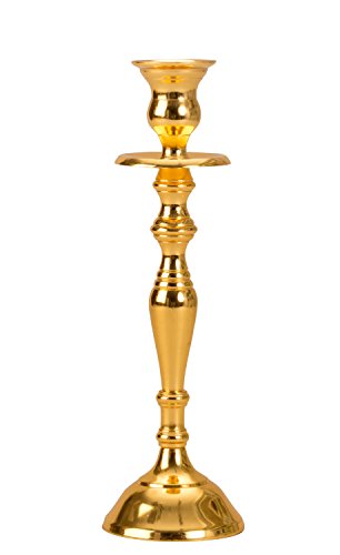 Geschenkestadl Kerzenständer Metall Kerzenleuchter Farbe Gold 23cm von Geschenkestadl