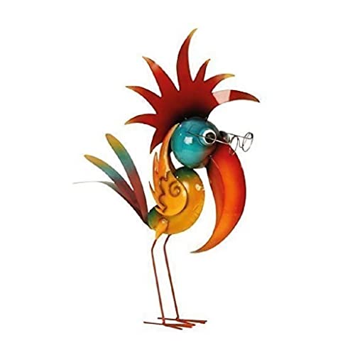 Riesen Metall Figur exotischer bunter Vogel 57cm Garten Dekoration Vogelscheuche schlauer Vogel von Geschenkestadl