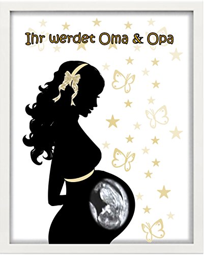 Bilderrahmen personalisiert - Ultraschallbild - Ihr werdet Oma & Opa - Geburtsankündigung - Geschenk - Taufe - Geburt von Geschenketorten-Gebhardt