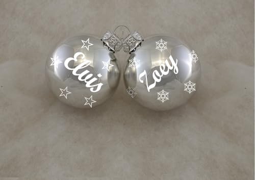 Geschenketorten-Gebhardt Weihnachtskugel mit Wunschname - Silber glänzend von Geschenketorten-Gebhardt