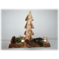 Holzbrett Mit Baum Aus Holz, Weihnachtsdekoration, Tischdekoration von GeschenkeundMehr