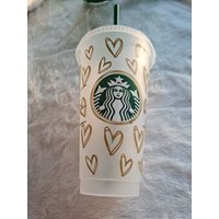 starbucks Cold Cup 700 Ml "Herzen" von GeschenkeweltNRW