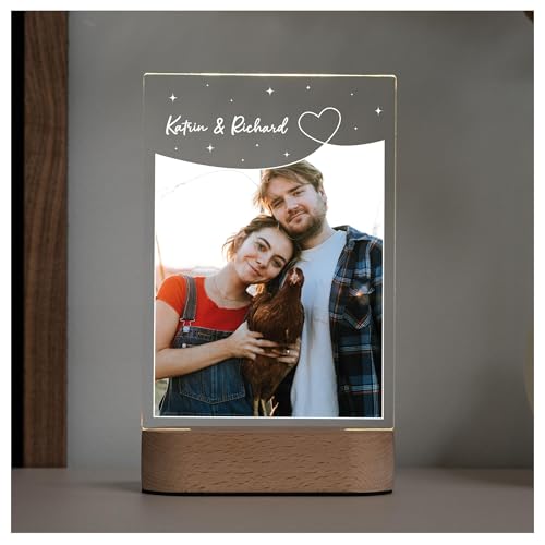 Geschenkfreude Acrylglas Foto personalisiert mit Namen - UV-Druck - beleuchteter Bilderrahmen LED - Valentinstags Geschenk für Ihn und Sie - Jahrestagsgeschenk für Freund und Freundin Geschenkfreude Acrylglas Foto personalisiert mit Namen - UV-Druck - beleuchteter Bilderrahmen LED - Valentinstags Geschenk für Ihn und Sie - Jahrestagsgeschenk für Freund und Freundin von Geschenkfreude