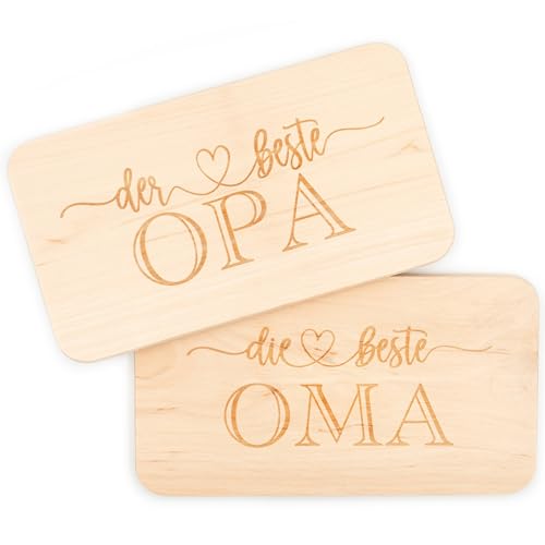 Geschenkfreude Frühstücksbrettchen Oma und Opa Set 22x12,5cm - Geschenke für Großeltern mit Gravur - Frühstücksbrettchen mit Gravur für Oma und Opa - Oma und Opa Brettchen - Beste Oma und Opa Geschenkfreude Frühstücksbrettchen Oma und Opa Set 22x12,5cm - Geschenke für Großeltern mit Gravur - Frühstücksbrettchen mit Gravur für Oma und Opa - Oma und Opa Brettchen - Beste Oma und Opa von Geschenkfreude