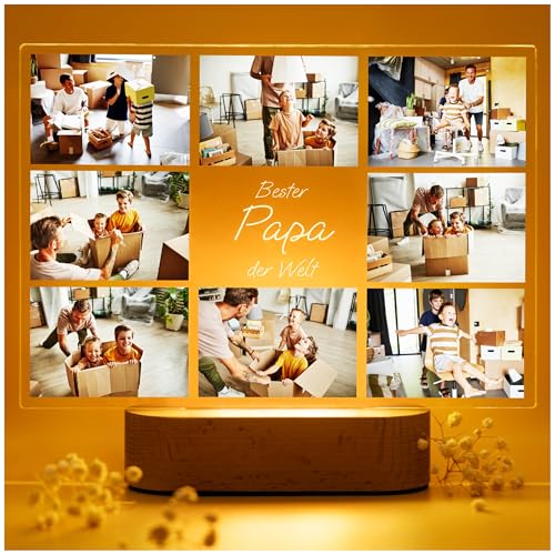 Geschenkfreude personaliserte Acrylglas Bild mit Fotos - Geschenkideen zum Vatertag - Vater Kind Geschenk - Papa Bilderrahmen mit LED Beleuchtet - Vatertagsgeschenke - Bester Papa der Welt Collage Geschenkfreude personaliserte Acrylglas Bild mit Fotos - Geschenkideen zum Vatertag - Vater Kind Geschenk - Papa Bilderrahmen mit LED Beleuchtet - Vatertagsgeschenke - Bester Papa der Welt Collage von Geschenkfreude