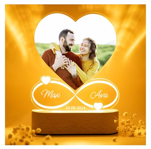 Geschenkfreude personalisiertes Bild mit Foto und Namen - personalisierte Geschenke für Männer Frauen - beleuchteter Bilderrahmen LED Acryl Valentinstag Geschenke für Ihn und Sie - Paargeschenk Geschenkfreude personalisiertes Bild mit Foto und Namen - personalisierte Geschenke für Männer Frauen - beleuchteter Bilderrahmen LED Acryl Valentinstag Geschenke für Ihn und Sie - Paargeschenk von Geschenkfreude