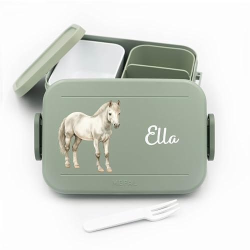Kinder Bento Box Midi Lunchbox für Mepal Bentobox - Personalisierte Brotdose Mädchen - 900 ml - Nordic Sage - brotbox mit namen vesperdose mädchen lunch box kinder von Geschenkfreude