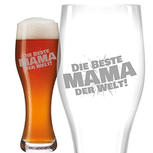 Leonardo Weizenglas - Glas beste Mama - tolles Geschenk Mama/Ideal als Geschenkideen für Muttertag oder als Geburtstagsgeschenk für Mama 0,5l beste Mama von Geschenkfreude