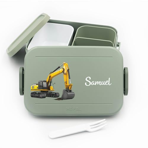 Lunchbox Kinder Bagger für Mepal - Lunchbox Kinder mit Trennwand Name, Kindergarten, Schule - Alles für den Schulanfang - Personalisierte Brotdose Bagger - Brotdose mit Namen Lunchbox Kinder Bagger für Mepal - Lunchbox Kinder mit Trennwand Name, Kindergarten, Schule - Alles für den Schulanfang - Personalisierte Brotdose Bagger - Brotdose mit Namen von Geschenkfreude