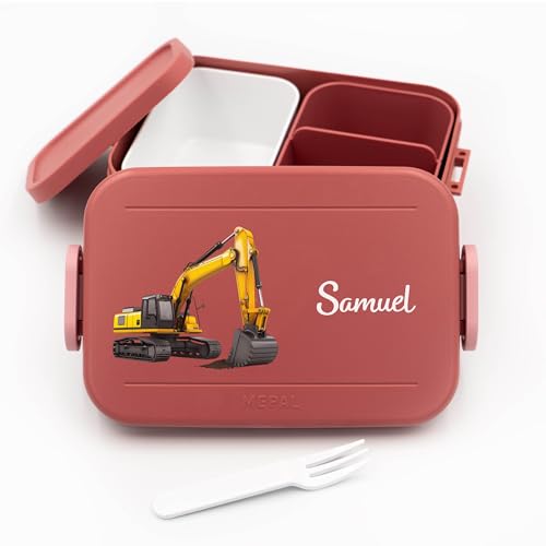 Lunchbox Kinder Bagger für Mepal - Lunchbox Kinder mit Trennwand Name, Kindergarten, Schule - Alles für den Schulanfang - Personalisierte Brotdose Bagger - Brotdose mit Namen Lunchbox Kinder Bagger für Mepal - Lunchbox Kinder mit Trennwand Name, Kindergarten, Schule - Alles für den Schulanfang - Personalisierte Brotdose Bagger - Brotdose mit Namen von Geschenkfreude