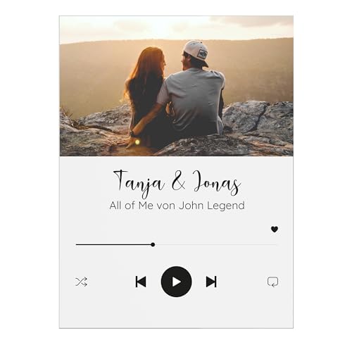 Song Cover Glas Bild mit Foto aus Acrylglas - Personalisierte Geschenke mit Foto - besondere Geschenke für Männer - Fotogeschenke für Ihn - Musik Cover Bild Weihnachtsgeschenke für Frauen, Transparent von Geschenkfreude