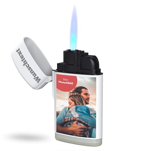 Tolle personalisierte Geschenke Männer - Feuerzeug personalisiert mit Wunschtext und Foto - UV Druck - individuelles Sturmfeuerzeug nachfüllbar - Fotogeschenke mit eigenem Foto - Geschenke für Männer von Geschenkfreude